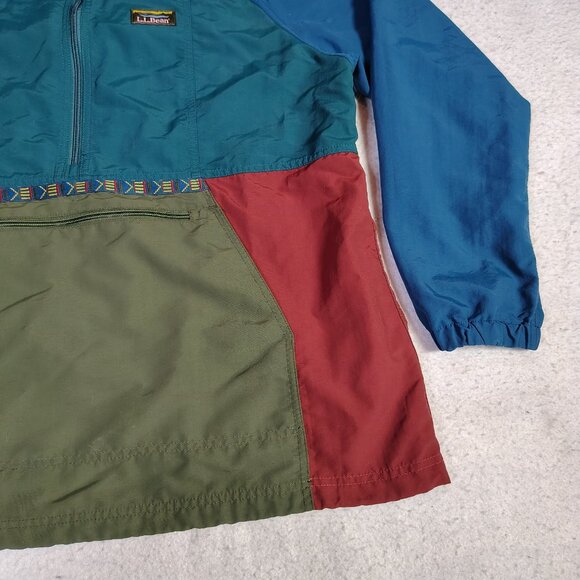 LL Bean Jacket Mens Size XL Mountain Classic Anorak Nylon Colorblock Aztec - Picture 4 of 11